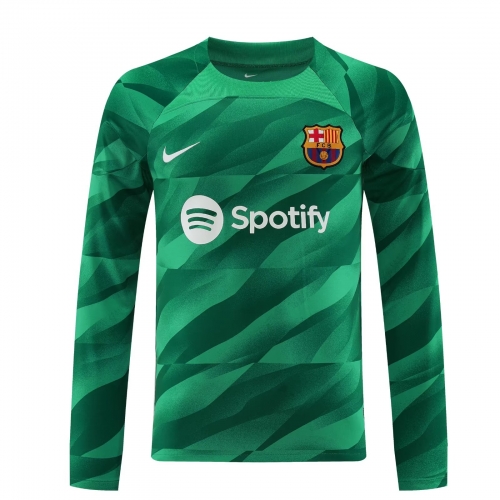 2023/24 Barcelona Goalkeeper Green LS Thailand Soccer Jerseys-418