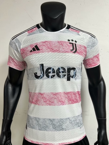Player Version 23/24 Juventus FC Away Pink & White Thailand Soccer Jersey AAA-2100/MY/308
