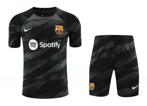 2023/24 Barcelona Goalkeeper Black Thailand Soccer Uniform-418