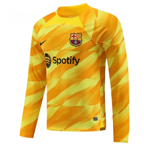 2023/24 Barcelona Goalkeeper Yellow LS Thailand Soccer Jerseys-418