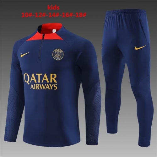 2023/24 Paris SG Royal Blue Kids/Youth Thailand Soccer Tracksuit Uniform-801/GDP