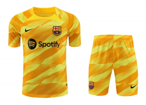 2023/24 Barcelona Goalkeeper Yellow Thailand Soccer Uniform-418