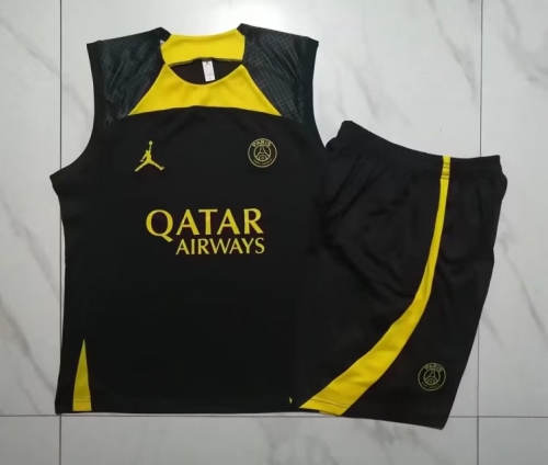 2023/24 Paris SG Black Shorts-Sleeve Thailand Soccer Uniform-815