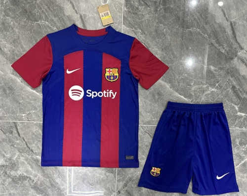 2023/24 Barcelona Home Blue & Red Soccer Uniform-315/36