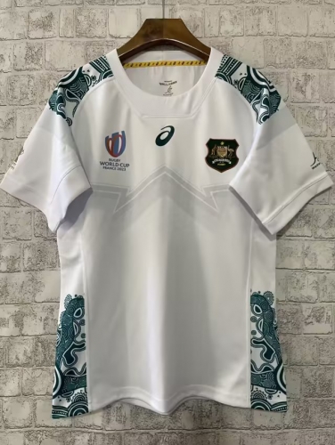 2023 World Cup Australia Away White Thailand Rugby Shirts-805