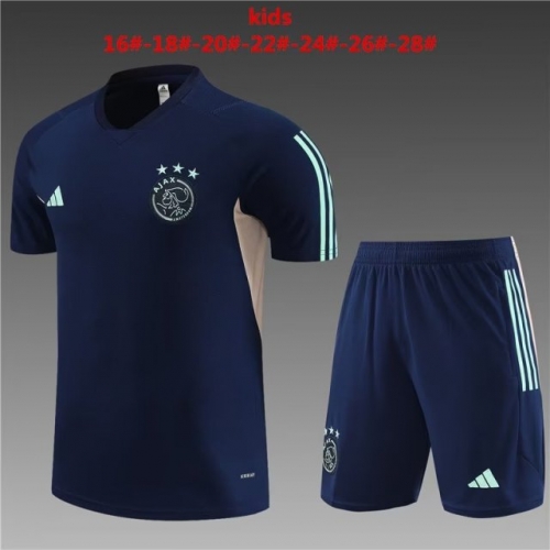 2023/24 Ajax Royal Blue Shorts-Sleeve Kids/Youth Tracksuit Uniform-801