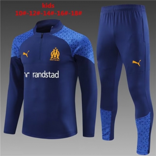 2023/24 Olympique Marseille Royal Blue Kids/Youth Jacket Uniform-801/815