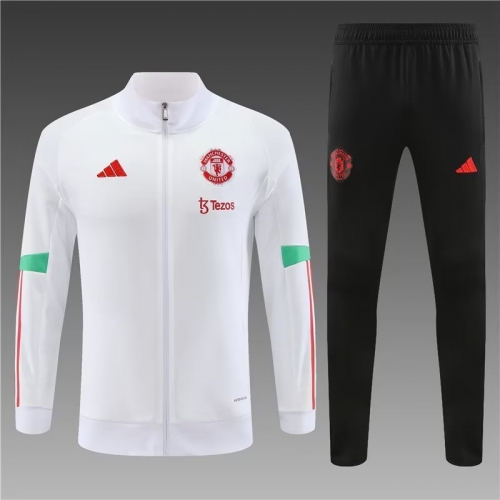 2023/24 Manchester United White Thailand Tracksuit Uniform-801/GDP