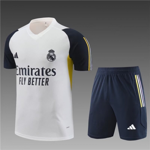 2023/24 Real Madrid Black Shorts-Sleeve Thailand Soccer Uniform-801