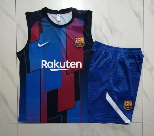 2023/24 Barcelona Red & Black Shorts-Sleeve Thailand Soccer Uniform-815