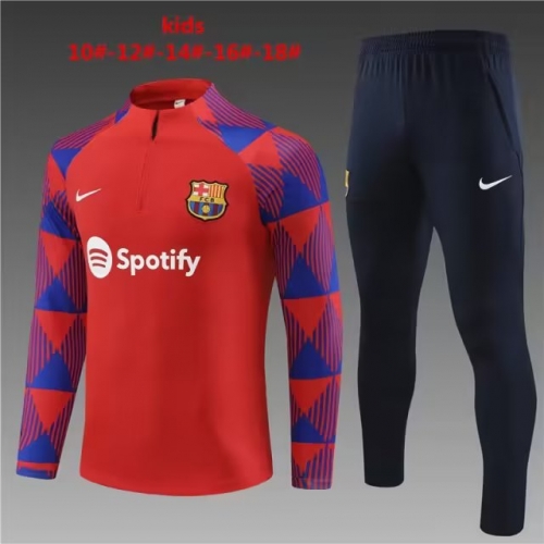 2023/24 Barcelona Red Kids/Youth Thailand Soccer Tracksuit Uniform-801