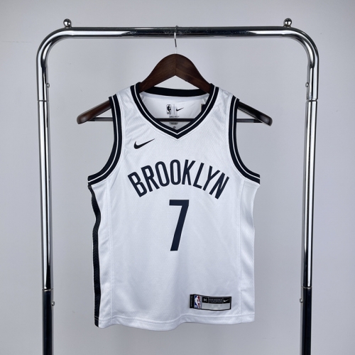 Kids/Youth NBA Brooklyn Nets White #7 Jersey-311