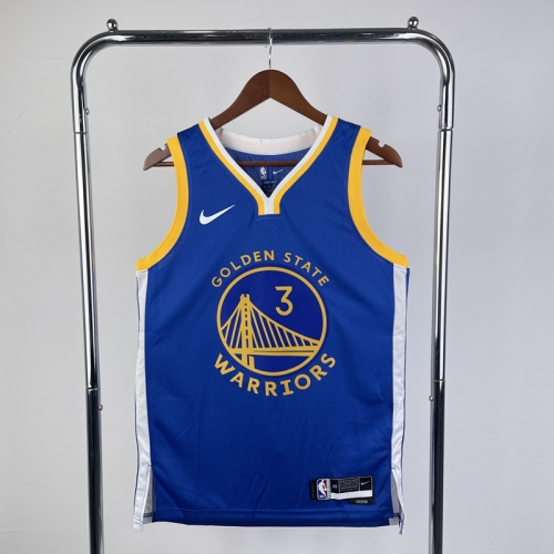 2023 Season Golden State Warriors NBA Blue V-Collar #3 Jersey-311