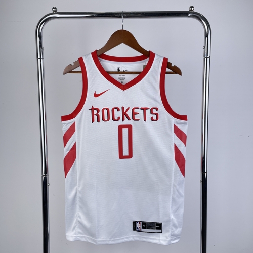 2019 Season Houston Rockets White NBA #0 Jersey-311