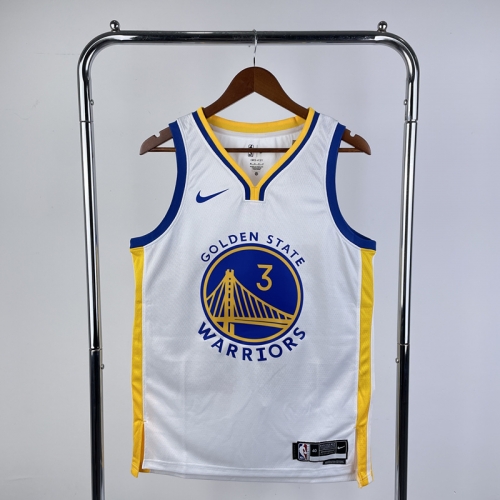 2023 Season Golden State Warriors NBA White V-Collar #3 Jersey-311