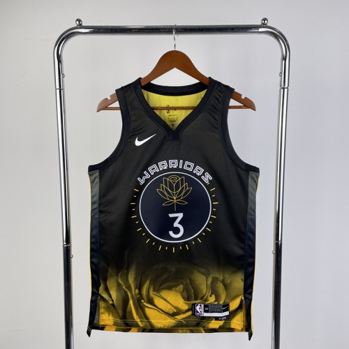 2023 Season City Version Golden State Warriors NBA Black & Yellow #3 Jersey-311