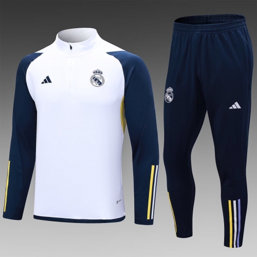 2023/24 Real Madrid White Thailand Soccer Tracksuit Uniform-411/GDP