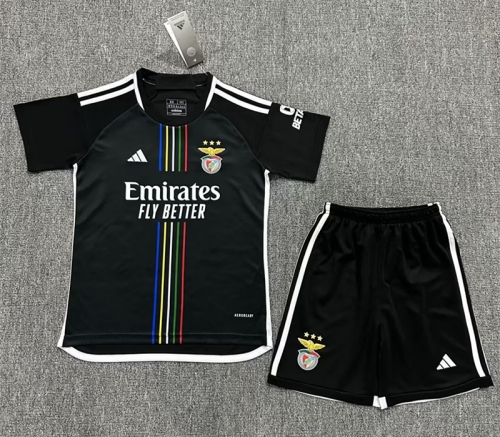 Kids 2023/24 Benfica Away Black Kids/Youth Soccer Uniform-522/123