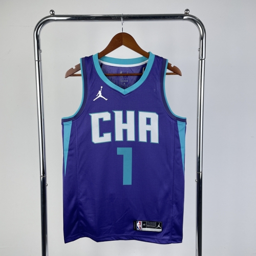 20 Season CHA Feeiren Limited Version NBA Charlotte Hornets Purple #1 Jersey-311