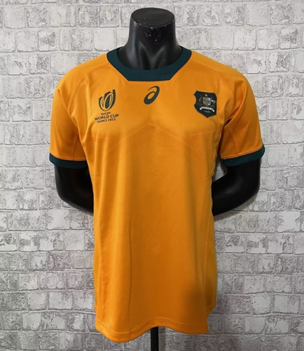 2023 World Cup Australia Home Yellow Thailand Rugby Shirts-805