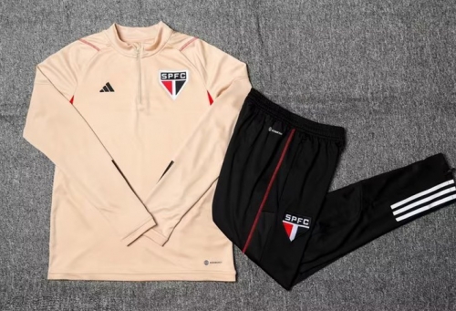 2023/24 Sao Paulo Khaki Thailand Soccer Tracksuit Uniform-801/GDP