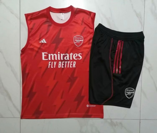 2023/24 Arsenal Red Shorts-Sleeve Thailand Soccer Uniform-815