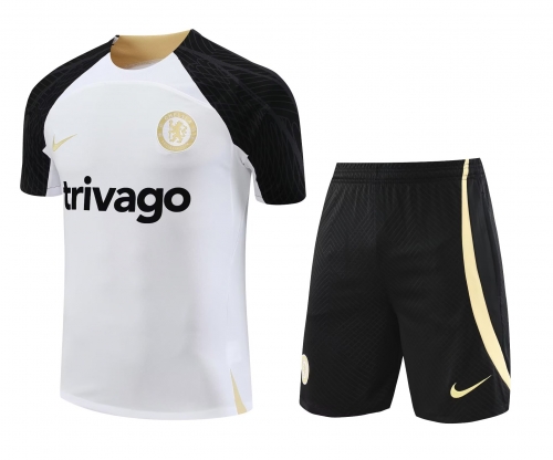 Black Sponsor 2023/24 Chelsea White Thailand Training Soccer Uniform-418