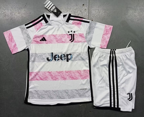 Kids 2023/24 Juventus Away Pink Kids/Youth Soccer Uniform-507/123