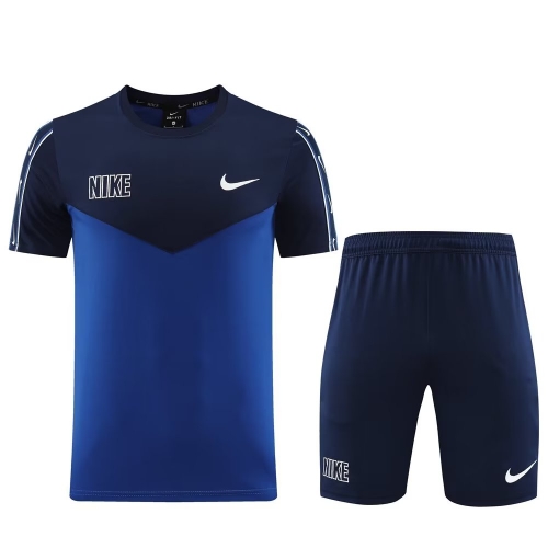 #ND03 Nike Royal Blue Shorts-Sleeve Tracksuit Uniform-LH