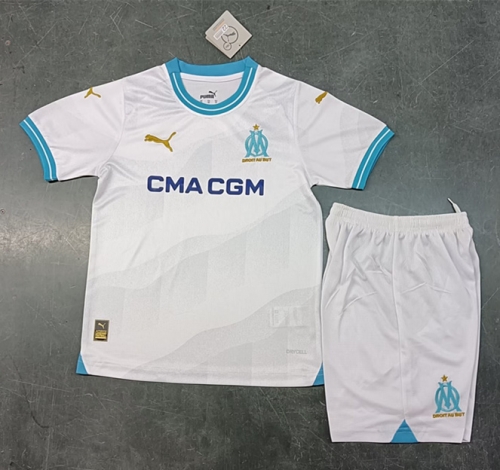 Kids 2023/24 Olympique Marseille Home White Kids/Youth Soccer Uniform-123/507