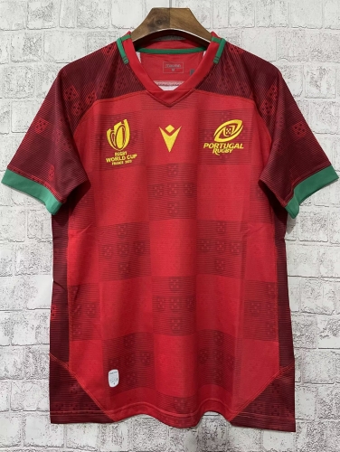 2023 World Cup Portugal Home Red Thailand Rugby Shirts-805