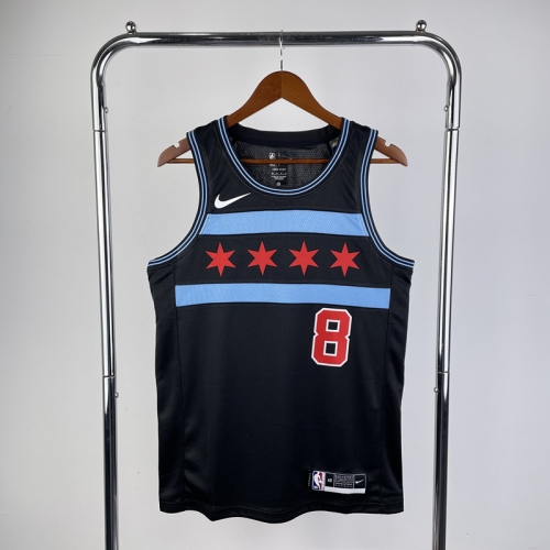 2019 Season City Version Chicago Bull NBA Black #8 Jersey-311