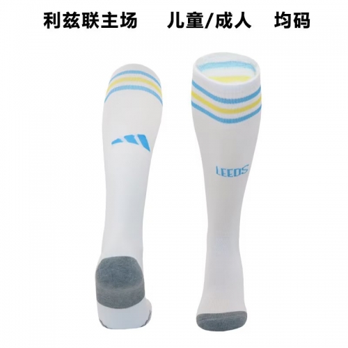 2023/24 Leeds United Home White Thailand Soccer Socks