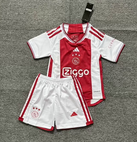 Kids 2023/24 Ajax Home Red & White Kids/Youth Soccer Uniform-507/516/123