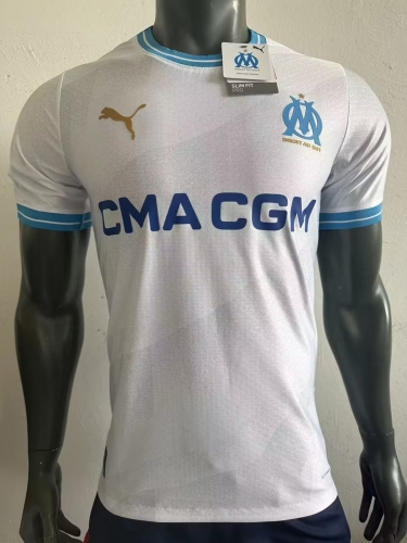 Player Version 2023/24 Olympique de Marseille Home White Thailand Soccer Jersey AAA-MY/308/703