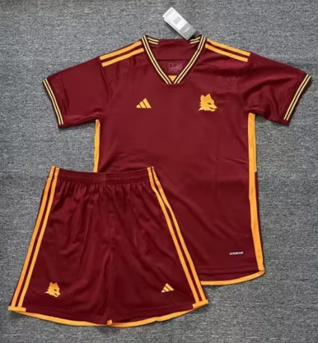 2023/24 AS Roma Home Red Soccer Uniform-302/36/516