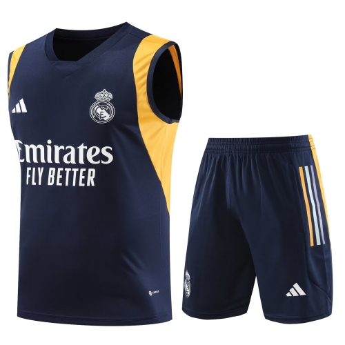 2023/24 Real Madrid Royal Blue Thailand Soccer Training Vest Uniform-418