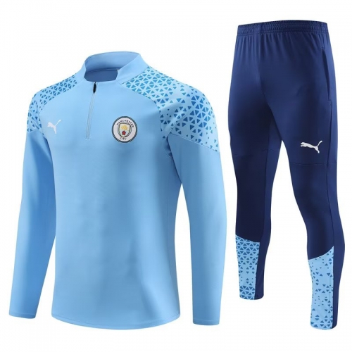 2023/24 Manchester City Blue Thailand Tracksuit Uniform-801/LH