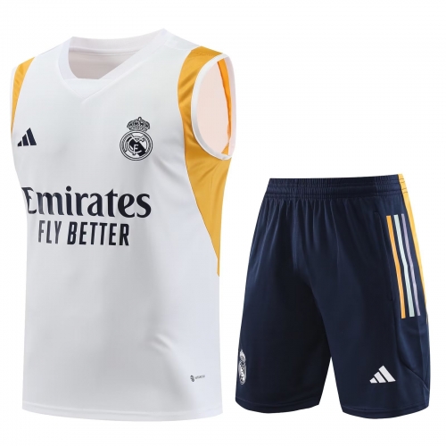 2023/24 Real Madrid White Thailand Soccer Training Vest Uniform-418