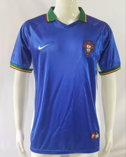 1998 Retro Version Portugal Away Blue Thailand Soccer Jersey AAA-503