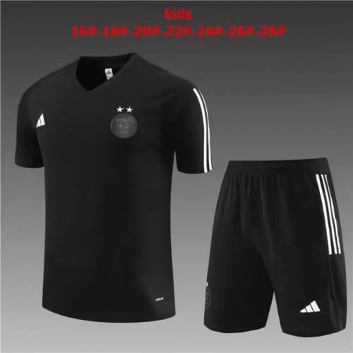 Kids 2023/24 Algeria Black Kids/Youth Soccer Tracksuit Uniform-801
