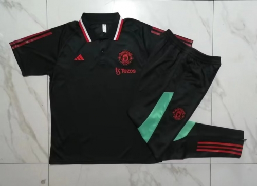 2023/24 Manchester United Black Thailand Polo Uniform-815