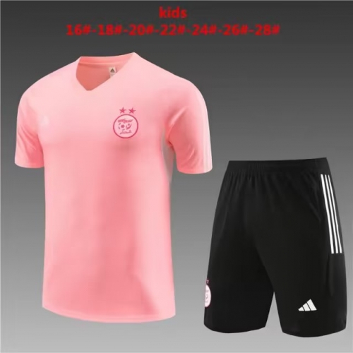 Kids 2023/24 Algeria Pink Kids/Youth Soccer Tracksuit Uniform-801