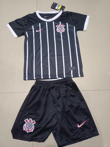 Kids 2023/24 Corinthians Away Black Soccer Uniform-507