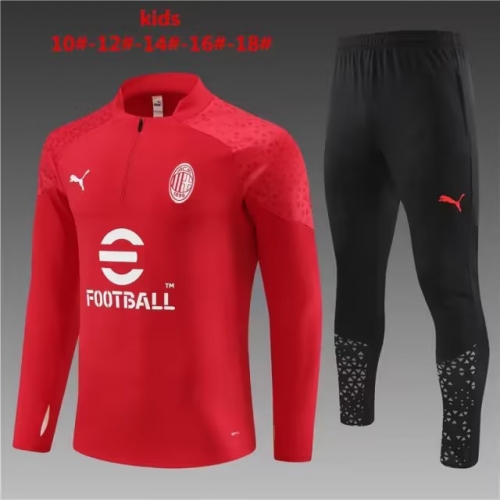 2023/24 AC Milan Red Kids/Youth Soccer Tracksuit Uniform-801/GDP