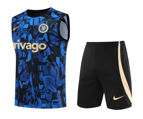 2023/24 Chelsea Blue & Black Thailand Training Soccer Vest Uniform-418