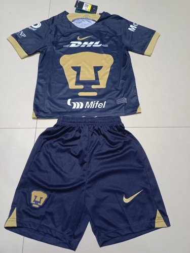 Kids 2023/24 Pumas UNAM Away Royal Blue Kids/Youth Soccer Uniform-507