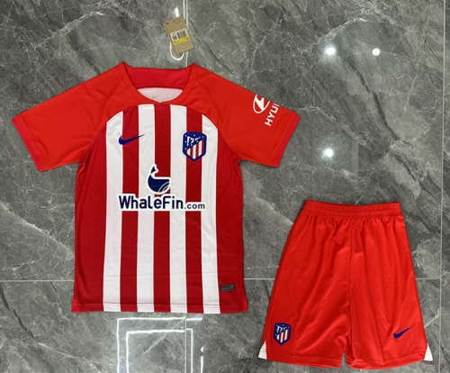 2023/24 Atlético Madrid Home Red & White Soccer Uniform-315/SKE/36