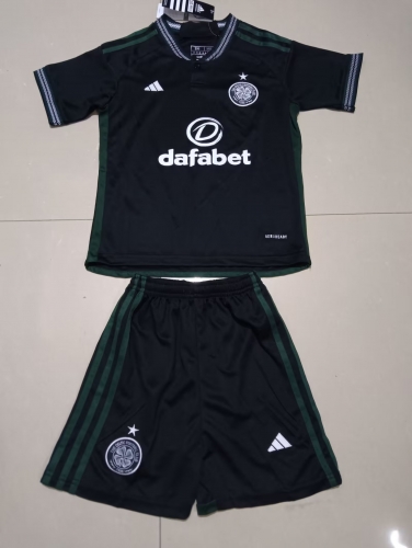 Kids 2023/24 Celtic Away Black Kids/Youth Soccer Uniform-522/507/SKE