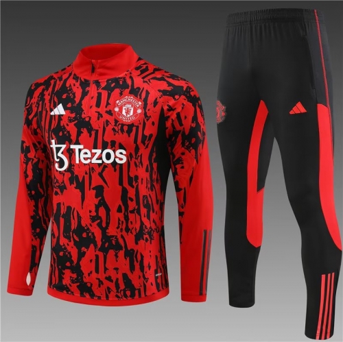 2023/24 Manchester United Red & Black Thailand Tracksuit Uniform-801/815